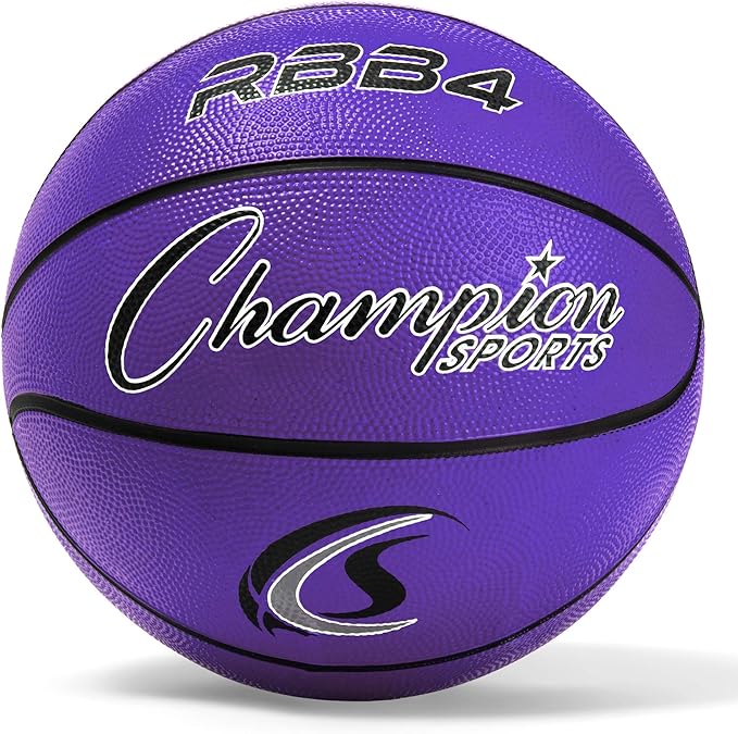 Champion Sports Rubber Basketballs – Heavy Duty Pro-Style, Indoor/Outdoor Use, Premium Basketball Equipment for Physical Education, Various Sizes & Colors (Size 3, 5, 6, 7)