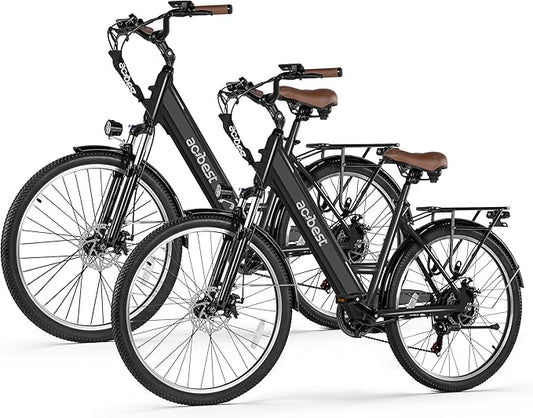 Cores Electric Bike for Adults, 26" Electric Commuter Bike with 1200W Peak Motor, 28MPH 70 Miles Max, 48V 576Wh Removable Battery, 7-Speed City Cruiser Mountain E Bike for Commuting