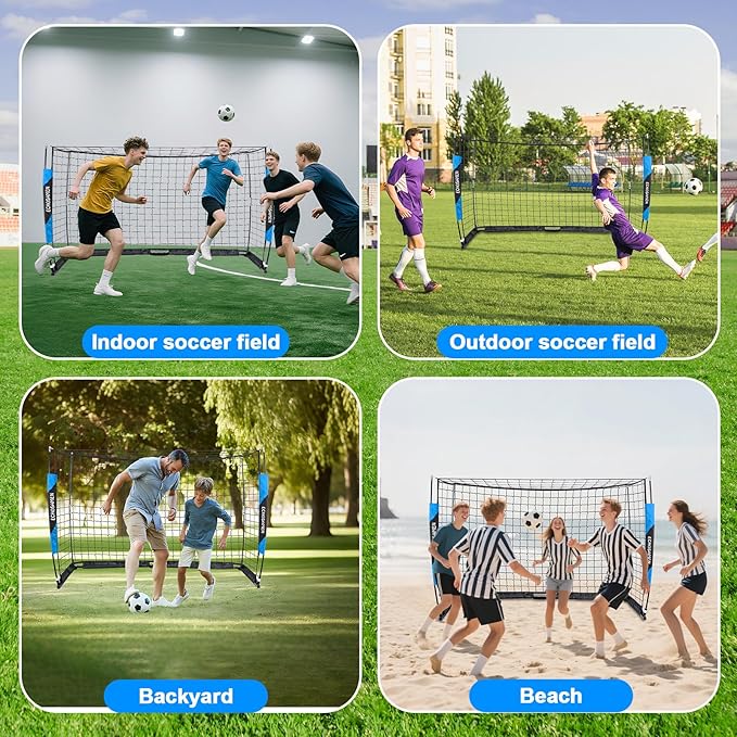 12X6FT/6X4FT Soccer Goal, Portable Soccer Goals for Backyard, Easy to Carry, Easy to Install, Comes with 1 Carry Bag, 4 Ground Nails, Youth and Adult Training Equipment.