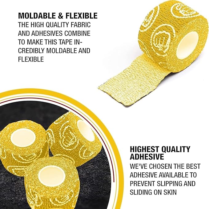 WOD Nation Flexible Hook-Grip Athletic Tape – Easy-Tear, Sweat-Proof Thumb & Finger Strips for Weightlifting