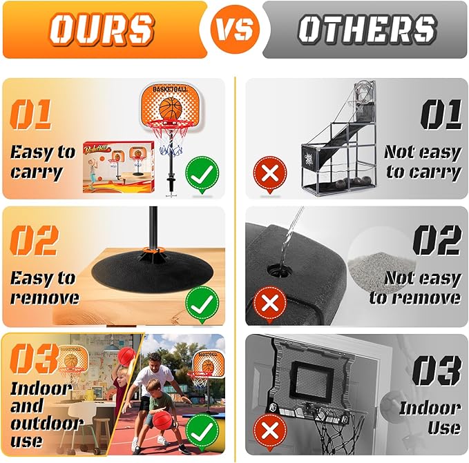 NZQXJXZ Indoor Basketball Hoop Mini Desktop Basketball Hoop Indoor, Tabletop Hoops Set with Two Balls and Suction Cup Mini Basketball Sets Toys for Desk Table Bedroom for Kids and Adults