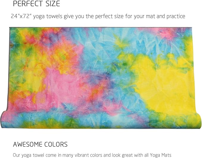 DREAM SLIM Gosweat Non Slip Hot Yoga Mat Super Absorbent Multicolor Yellow