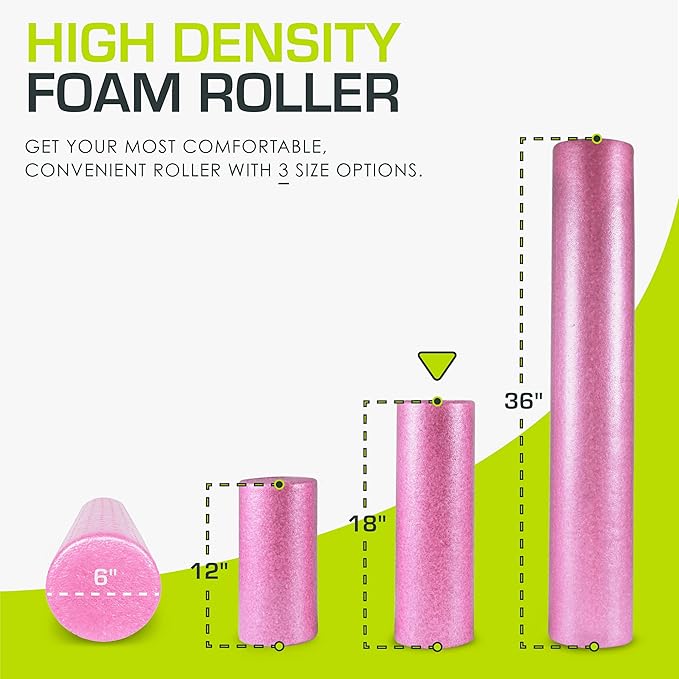 ProsourceFit High Density Foam Rollers 36 - inches Long,Firm Full Body Athletic Massage Tool for Back Stretching, Yoga, Pilates, Post Workout Muscle Recuperation