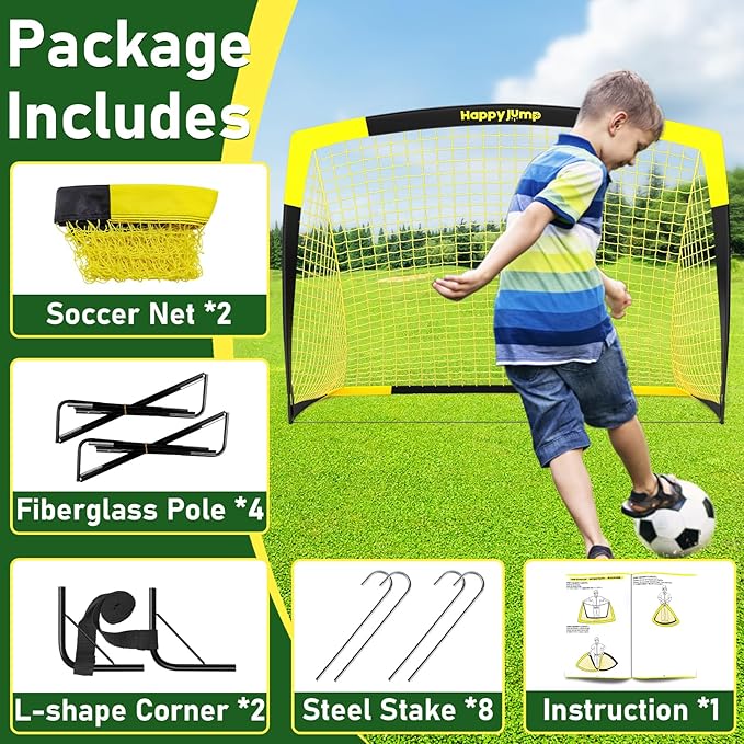 Soccer Goal Pop Up Foldable Soccer Net for Backyard 7x5FT,5x3.6FT,4x3FT,3x2.2FT