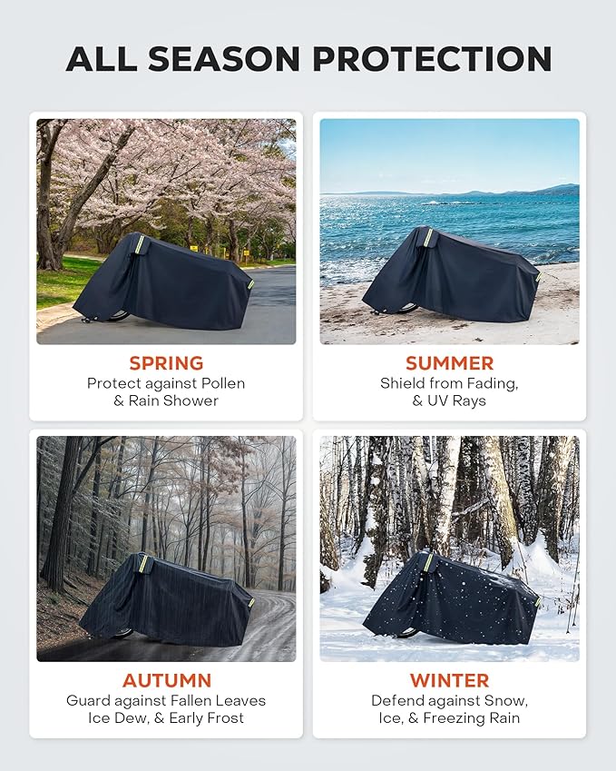 VIRIBUS Bike Cover, Outdoor Waterproof Bicycle Cover for 1-2 Bikes, Adult Tricycle Cover with Lock Holes & Windproof Buckle, 210D Bike Outdoor Storage Cover for Mountain Bike Road Bike Electric Bike