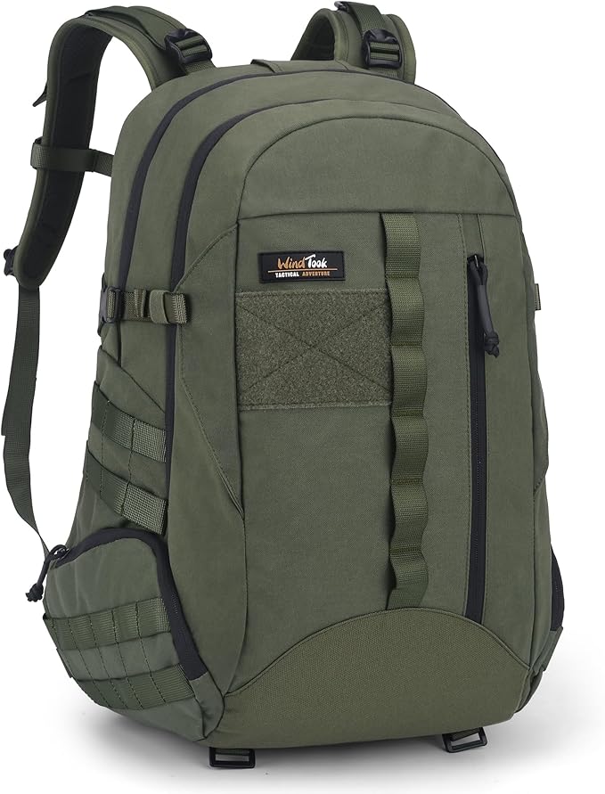 WindTook 30L Military Tactical Backpack for Men and Women,Molle Hiking daypacks Assault Pack 3 Day Bug Out Bag for Camping Travel Army Hunting Gym Rucksack Survival (Green)