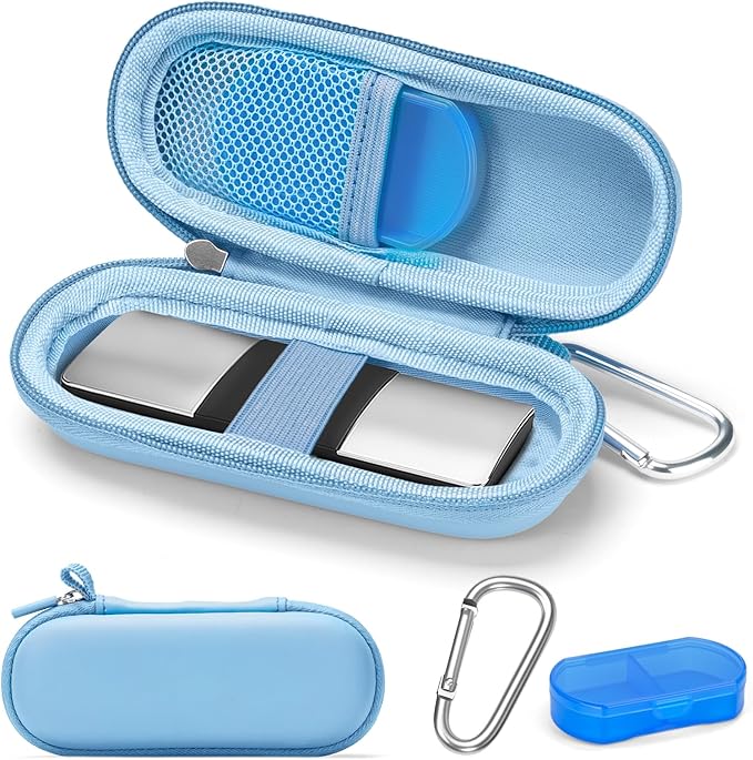 Case for KardiaMobile 1L 6L Personal EKG Monitor, Hard Travel Carrying Case for AliveCor Kardia Heart Monitor EKG/ECG, Portable Heart Rate Monitor Bag Storage Organizer with Pill Box & Carabiner Clip
