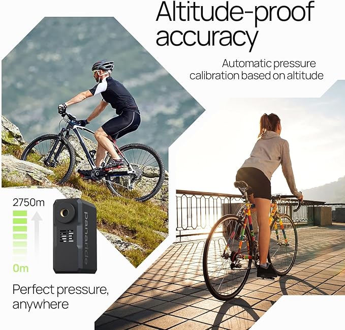 Mini Bike Pump, 120 PSI Mini Electric Bike Pump, 120g, Smart Auto-Stop, ±1 PSI Accuracy, Portable Electric Bike Pump Works with Presta & Schrader Valves