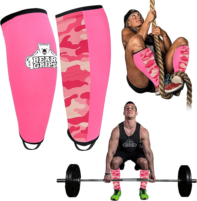Bear Grips Deadlift Shin Guards - Breathable Gym Equipment Rope Climbing Shin Guard for Men and Women - Injury Prevention Calf Support Shin Guard Sleeves for Ultimate Shin Protection