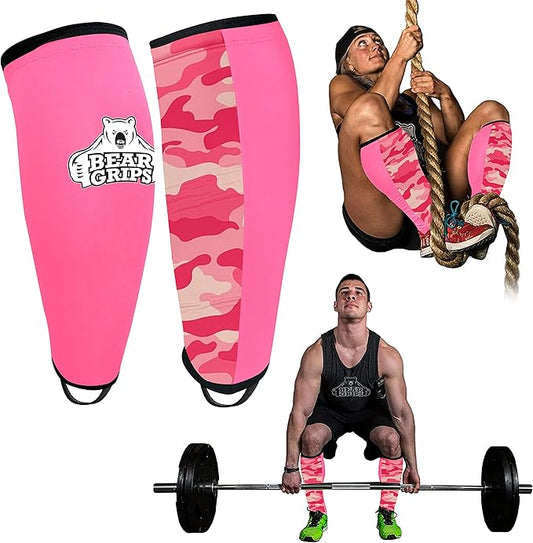 Bear Grips Deadlift Shin Guards - Breathable Gym Equipment Rope Climbing Shin Guard for Men and Women - Injury Prevention Calf Support Shin Guard Sleeves for Ultimate Shin Protection