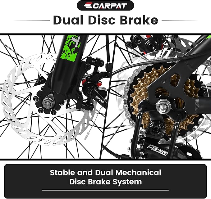 26 Inch Mountain Bike 21 Speeds with Mechanical Disc Brakes, High-Carbon Steel Frame, Suspension MTB Bikes Mountain Bicycle (Black+ Blue)