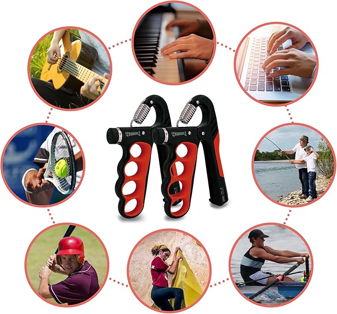 Senston Grip Strength Trainer 2 Pack - Adjustable 11-220Lbs (5-100KG) with Auto Counter, Hand Grip Strengthener, Forearm Exerciser for Athletes, Musicians, Gym, Home, Injury Rehab