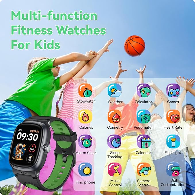 Smart Watch for Kids with Heart Rate Sleep Monitor, Games/Alarm/IP68 Waterproof Smart Watch for Boys Girls, Step Calorie Pedometer Activity Tracker, Kids Fitness Watch Birthday Gifts for Aged 4-16