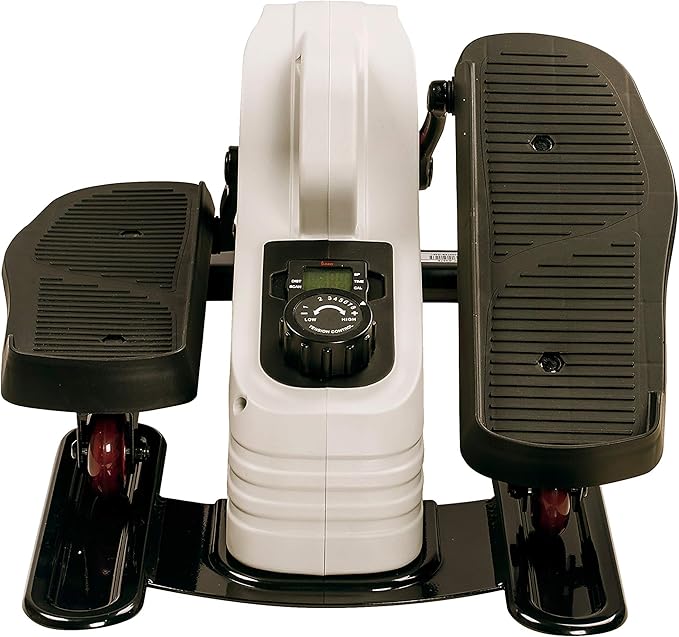 Sunny Health & Fitness Sitting Under Desk Elliptical Exerciser, Portable Pedal Training Machine for Senior Exercise, Peddler for Home Workout, Optional Free SunnyFit App, Magnetic, Motorized & In Pink