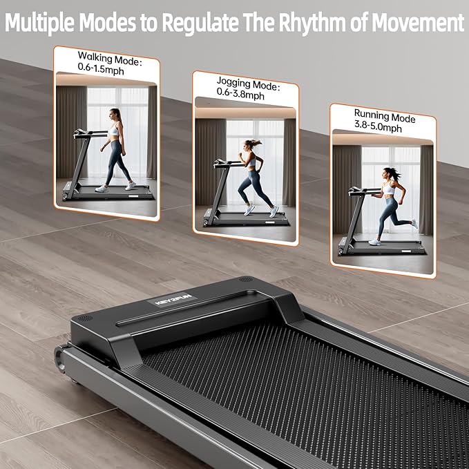 Portable Foldable Treadmills for Home, Walking Pad Treadmill, Lightweight Folding Treadmill with Handle, 3.0 HP Treadmills for Exercising, 300 LBS Capacity, with LED Display