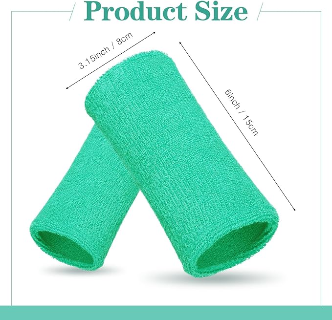 WILLBOND 6 Inch Wrist Sweat Bands for Men Women Tennis Elastic Athletic Long Sweatband Wrist Absorbent for Basketball Tennis Running Outdoor Activity