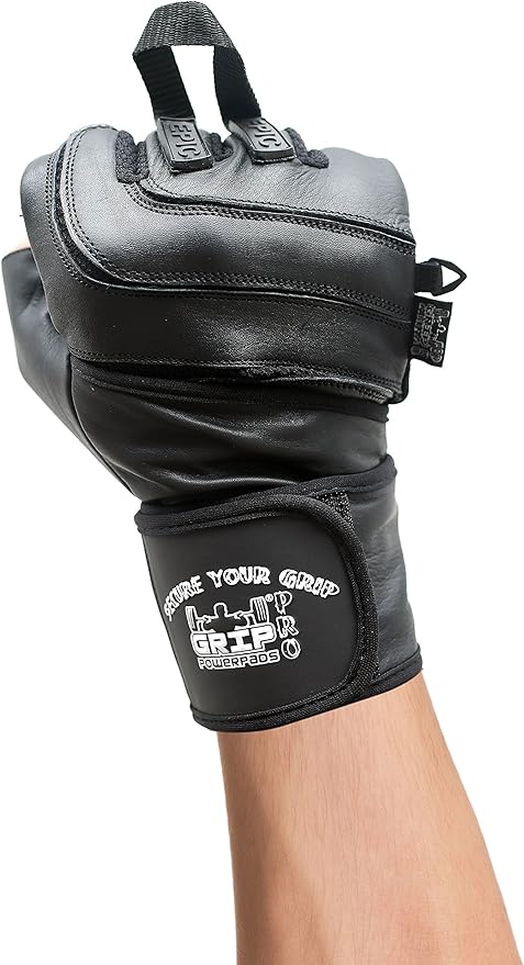 Epic Leather Gym Gloves with Built in 2" Wide Wrist Wraps Grip & Design for Weightlifting Power Lifting Bodybuilding & Strength Training Workout Exercises,Size : 2X-Large 9 5/8" - 10 1/2"