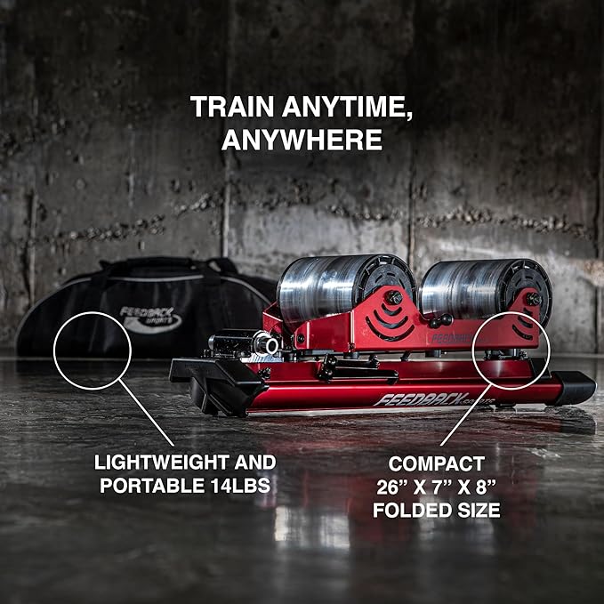 FEEDBACK SPORTS | Omnium Lightweight and Portable Bike Trainer | for 16” to 29” Wheels | Travel Bag Included