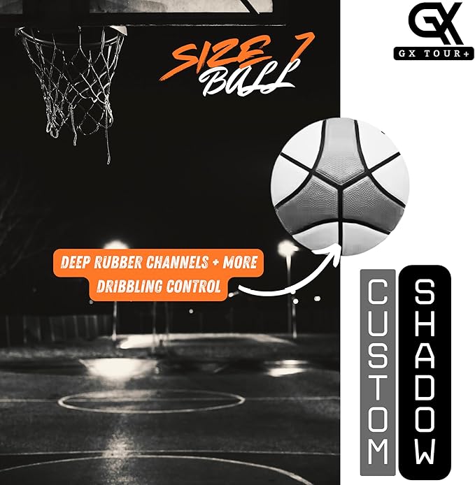 Shadow Limited Edition Basketball, Regulation Size 7, 29.5 inches, White Grey. Indoor and Outdoor. Great Gift idea.