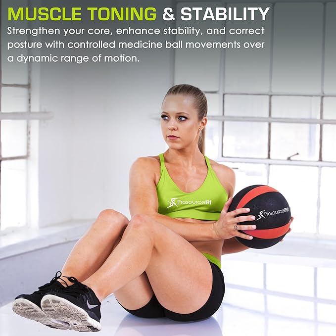 ProsourceFit Weighted Medicine Ball for Full Body Workouts