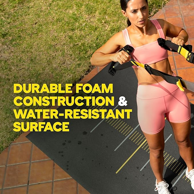TRX Suspension Training Mat - Non-Slip Gym Mat, Black, 72" x 24"