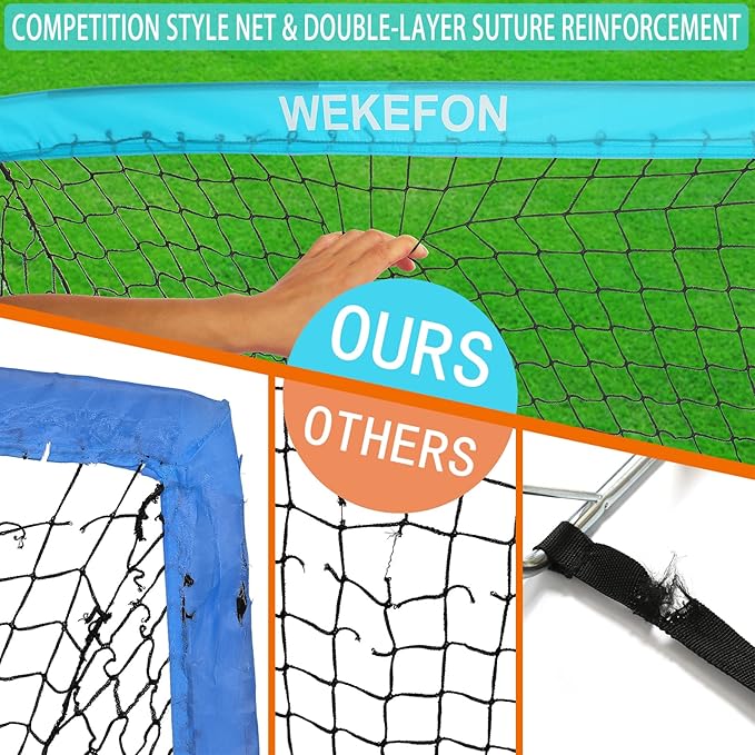 Soccer Goal with Carry Bag, 10/9MM Strengthen Pole, Arched Design, Kids Soccer Goals for Backyard Set 5x 3.1/3.6x2.7/2.9x2.4ft Portable Pop Up Soccer Nets for Toddler, Adults, Youth Games, Play, Gifts