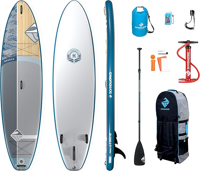 Boardworks SHUBU SUP - All Water Inflatable Stand-Up Paddle Board - SUP Includes Complete Kit with Paddle, Backpack Carry Bag, Leash, Dry Bag and Pump