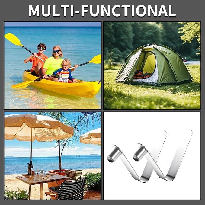 10 Pack Paddle Spring Snap Clips, Steel Push Button Clips for Kayak Paddles & Kayak Tent Pole Clip for Kayak Paddles, Camping Tents, Poles Snap-Locks for Tent Pole and Tube Pin Repair 