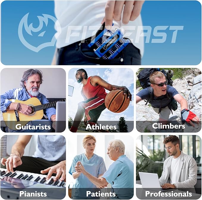 FitBeast Finger Strengthener, Finger Exerciser, Hand Exerciser for Improve Dexterity and Strength in Fingers, Hands, ForearmsโGrip Strength Trainer for Musicians, Climbers