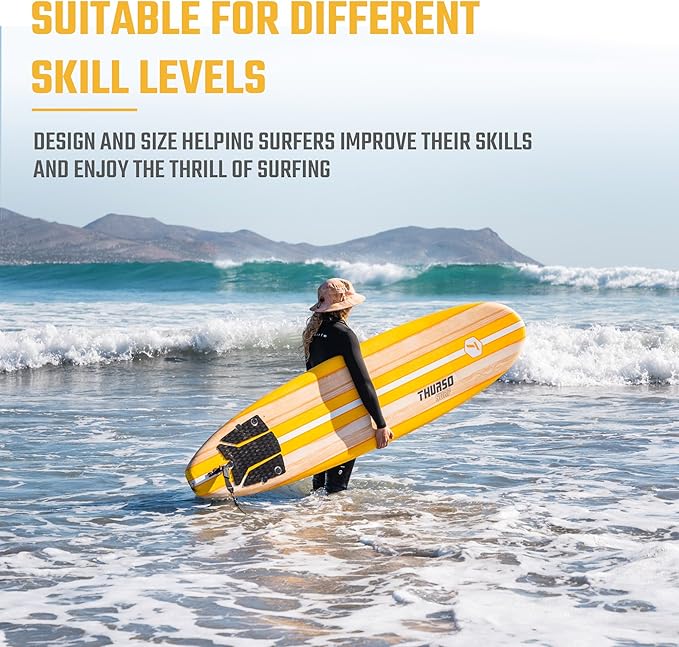 Thurso Surf 7/8 ft Soft Top Foam Beginner Surfboard for Adults and Kids Perfect Longboard for Surfing Beach Fun and Water Sports Lightweight and Durable Modern Design for All Levels of Surfers