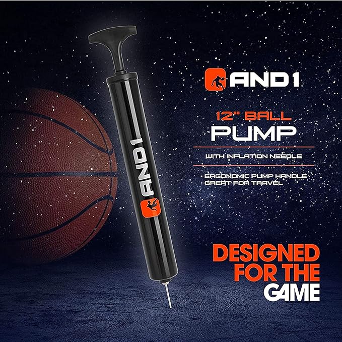 AND1 Nitegame LED Light Up Basketball - Impact Activated Glow in The Dark - Regulation Size 7 (29.5 inches), for Outdoor or Indoor, Sold Deflated, Comes in Black or Orange