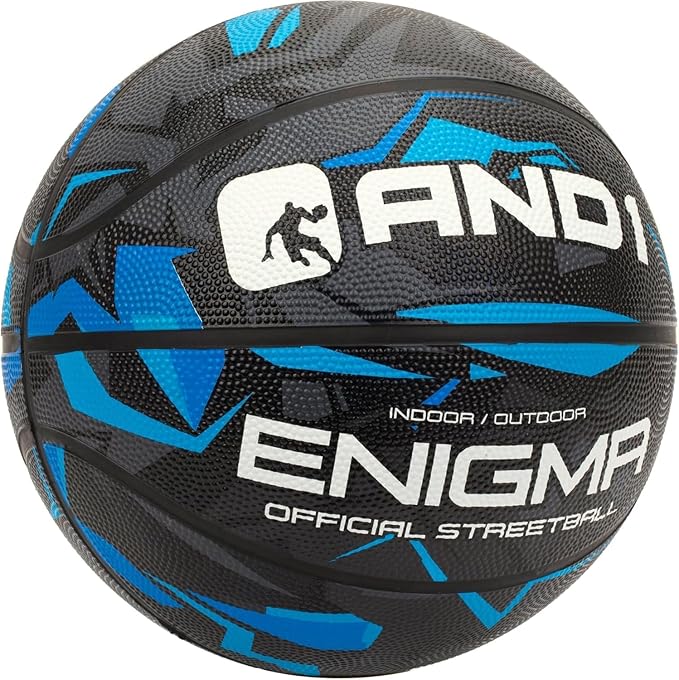 AND1 Enigma Basketball - Streetball for Indoor and Outdoor Use, Deep Channel Construction and Durability