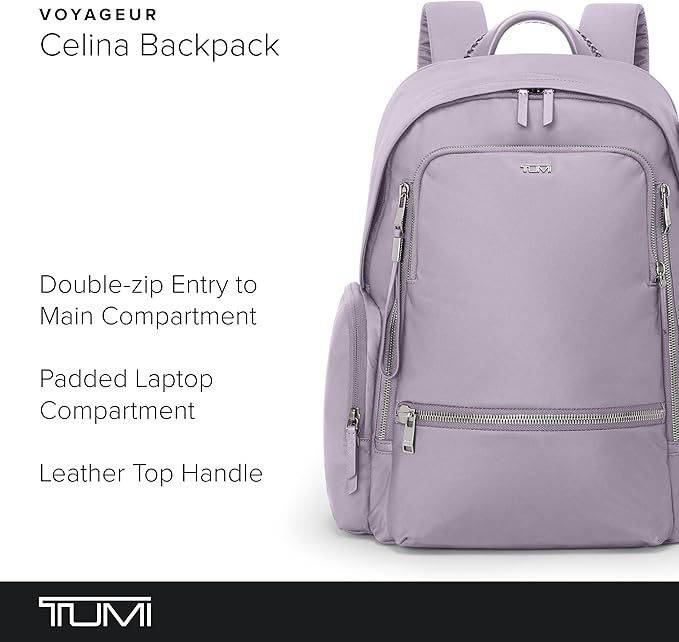 TUMI - Voyageur Celina Backpack - Women's Work and Travel Bag - 16.0" X 10.6" X 6.5" - Holds Up to 16" Laptop - Lavender
