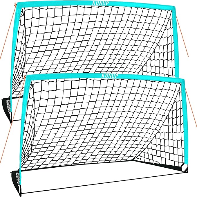 2 of 5×3 6x4 9x5 FT Portable Kids Soccer Goals Set, Foldable Soccer Practice Nets for Backyard with Carrying Bag for Toddler Youth Pop Up Soccer Training Equipment Indoor Outdoor Sports Game Gift