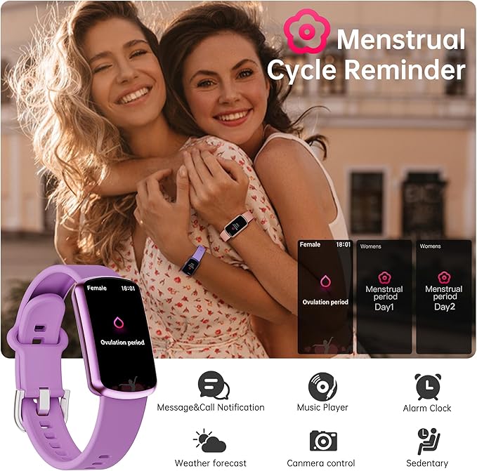 Health Fitness Tracker with 24/7 Heart Rate, Smart Watch with Blood Pressure and Blood Oxygen Monitor, Bulit-in 120+ Sport Mode, Sleep Tracking Waterproof Activity Tracker for Women Men (Purple)