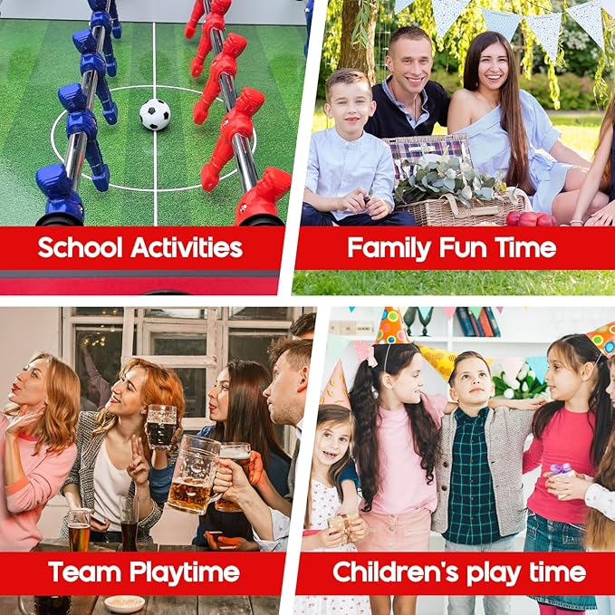 5ft Foosball Table,Mini Competition Soccer Table Game with All Accessories, Leg Levelers and Heavy-Duty Legs. Perfect for Home, Game Rooms, and Parties