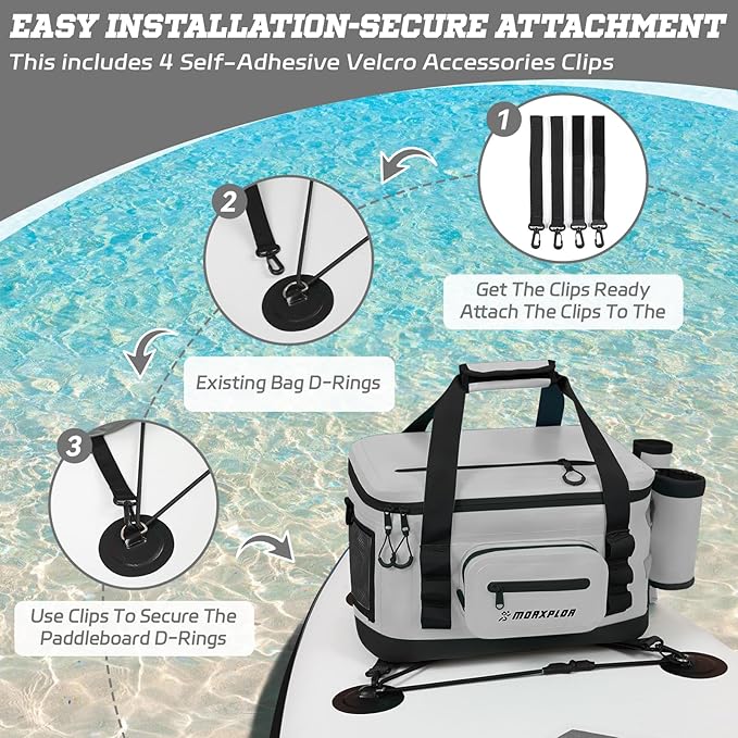 Waterproof Shell 24 cans Paddle Board Cooler Bag, Sup Deck,Kayak Cooler Bag Accessories