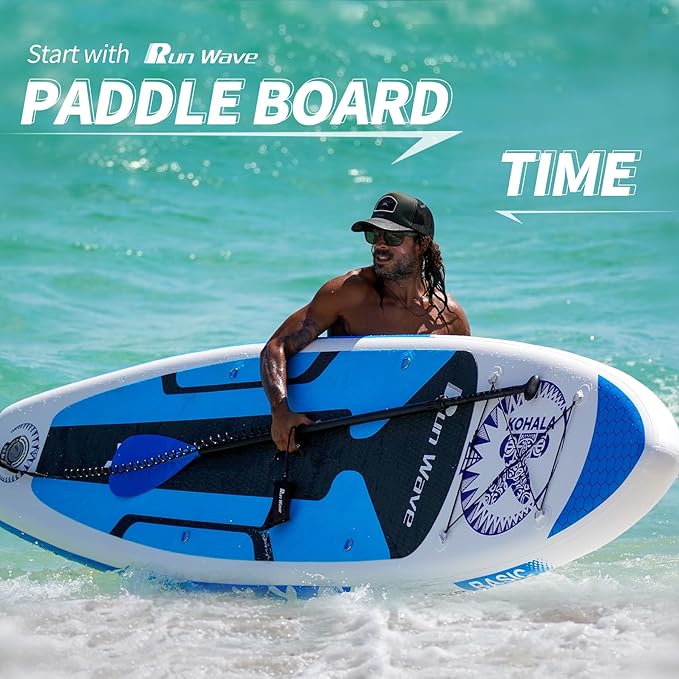 Inflatable Stand Up Paddle Board 11'×33''×6''(6'' Thick) Non-Slip Deck with Premium SUP Accessories | Wide Stance, Bottom Fins for Surfing Control | Youth Adults Beginner
