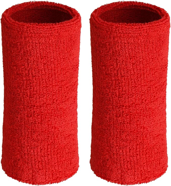 WILLBOND 6 Inch Wrist Sweat Bands for Men Women Tennis Elastic Athletic Long Sweatband Wrist Absorbent for Basketball Tennis Running Outdoor Activity