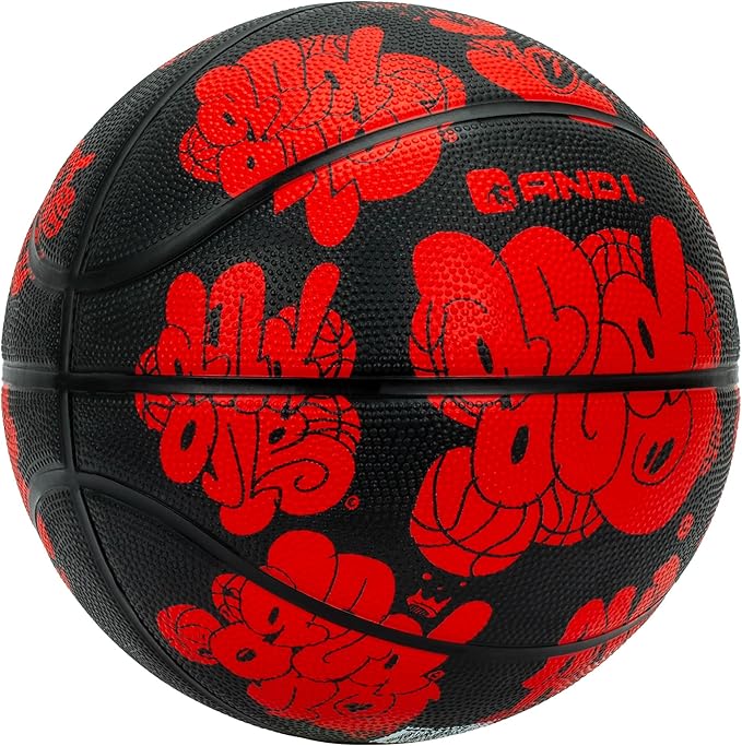AND1 Toss Up Basketball : Youth Sized Rubber Streetball for Indoor and Outdoor Use, Deep Channel Construction and Durability, Includes 10” Pump
