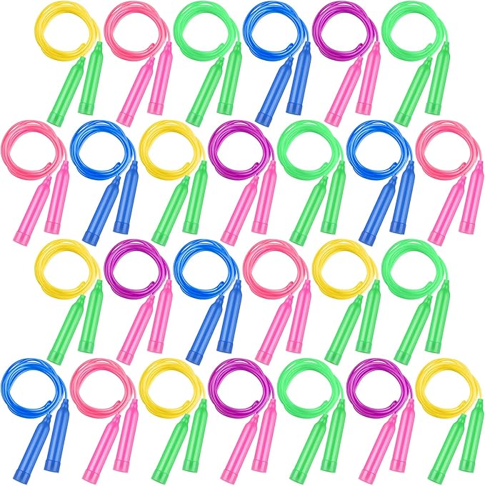 Elcoho 36 Packs Jump Rope Set 7.3 Feet Adjustable Skipping Rope for Kids Party Favors, Outdoor Activity, Birthday Reward Gift