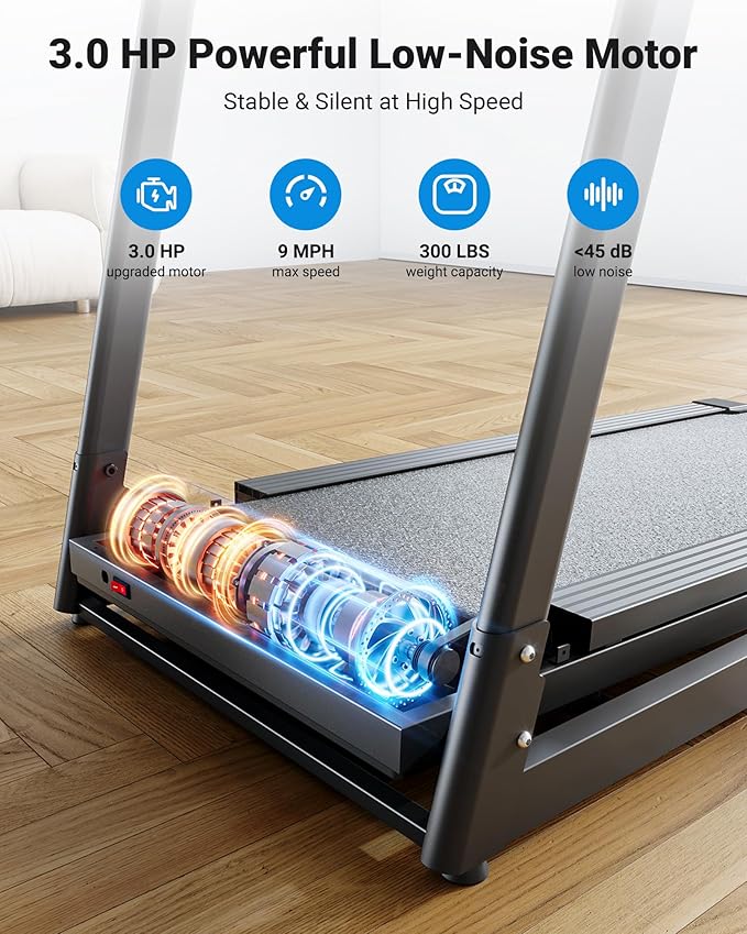 THERUN Home Treadmill with Incline Adjust, 3.0 HP Treadmill, Heart Rate Monitoring, Wider Running Belt