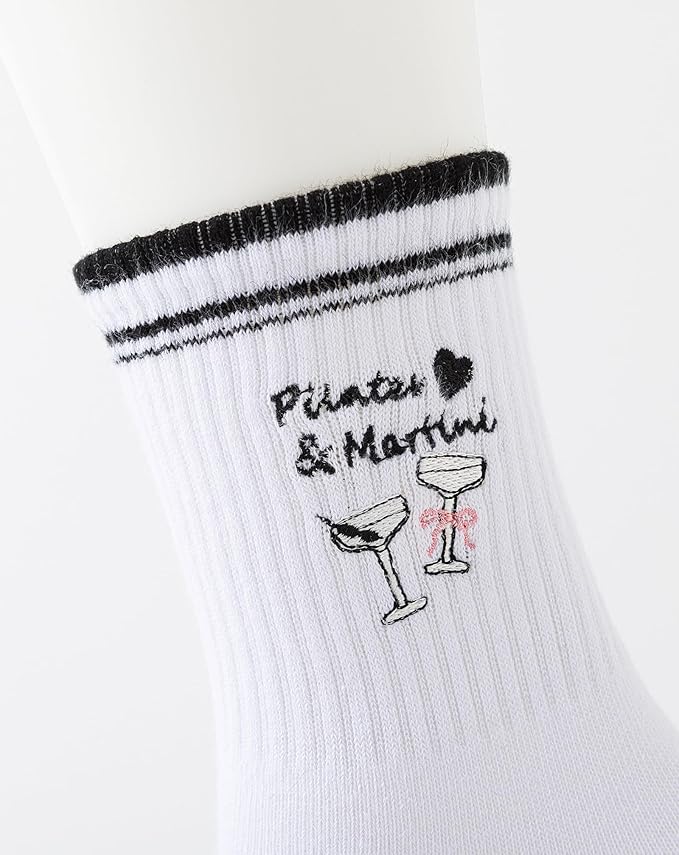 Yawlsow Pilates Grip Socks for Women Yoga Grippy Socks Cute Barre Non Skid Athletic Crew Sticky Sock Workout Hospital
