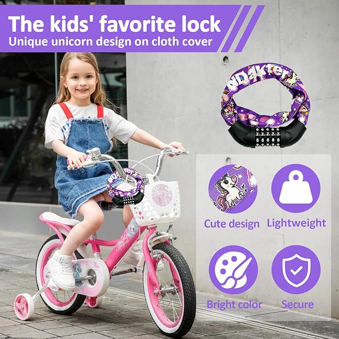 NDakter Bike Chain Lock, 5 Digit Combination Heavy Duty Anti Theft Bicycle Chain Lock,2.62/3.2/4.27/5/6Ft Long Security Resettable Bike Locks for Bike, Bicycle, Scooter, Door, Gate, Fence-4/6mm Thick