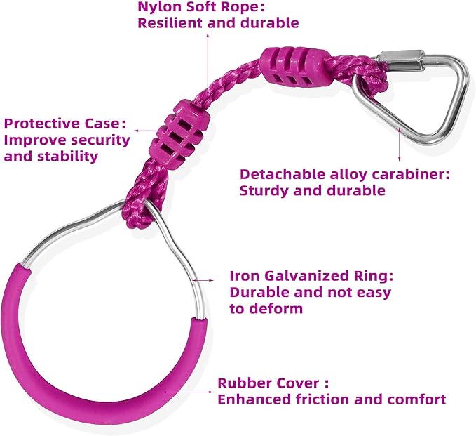 Ninja Ring Fitness Gymnastic Ring Climbing Bar Workout Outdoor Backyard Playground Training Equipment Play Set, Jungle Gym Fist Hanging Swing Monkey Bars Ninja Warrior Obstacle Course Trapeze Playsets