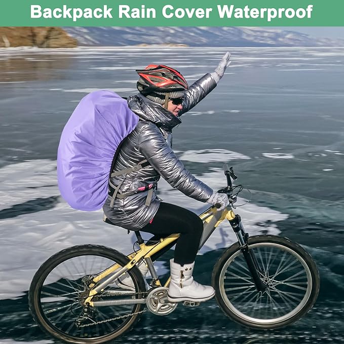 Waterproof Backpack Rain Cover Waterproof Backpack Cover, Bag Rain Cover with A Vertical Reflective Strap for Hiking/Biking/Camping/Outdoor Traveling