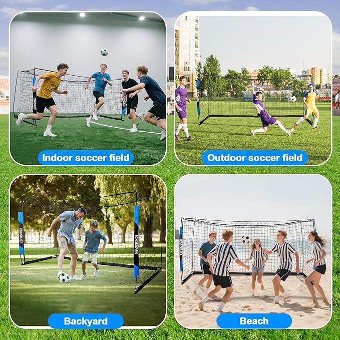 12X6FT/6X4FT Soccer Goal, Portable Soccer Goals for Backyard, Easy to Carry, Easy to Install, Comes with 1 Carry Bag, 4 Ground Nails, Youth and Adult Training Equipment.