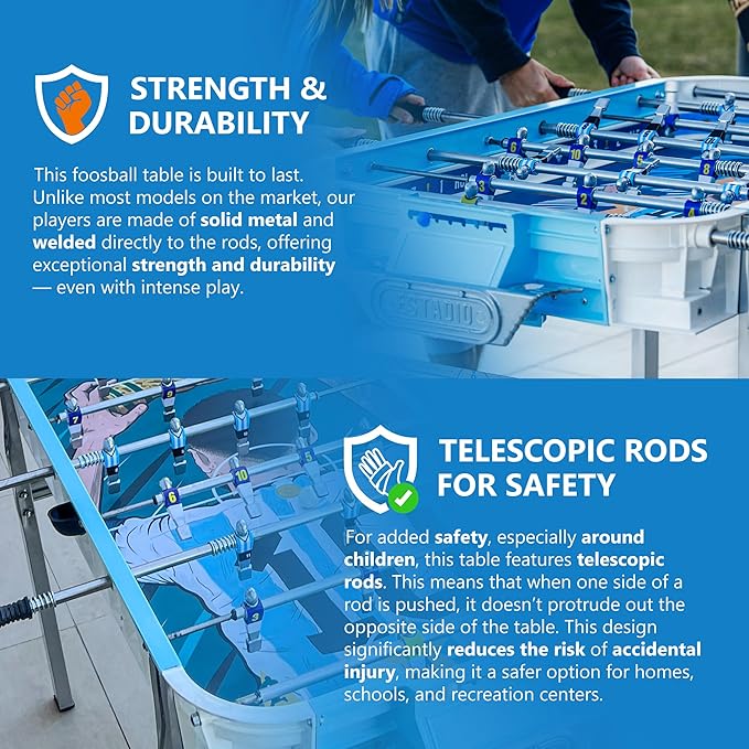 Outdoor Foosball Table Adult Size - Game Tables for Adults with Balls & Players - Soccer Table Game for Indoor Use - Weatherproof Perfect for Tournaments