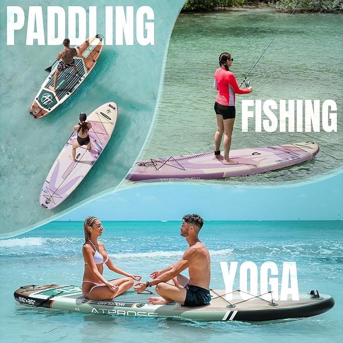 11'6"x35" Inflatable Paddle Board, 450lbs Extra Wide Stand Up Paddleboard for Adults with Premium SUP Accessories Kit & Backpack, Blow Up Kayak Non-Slip Stable Deck Boat for Yoga Fishing Surf