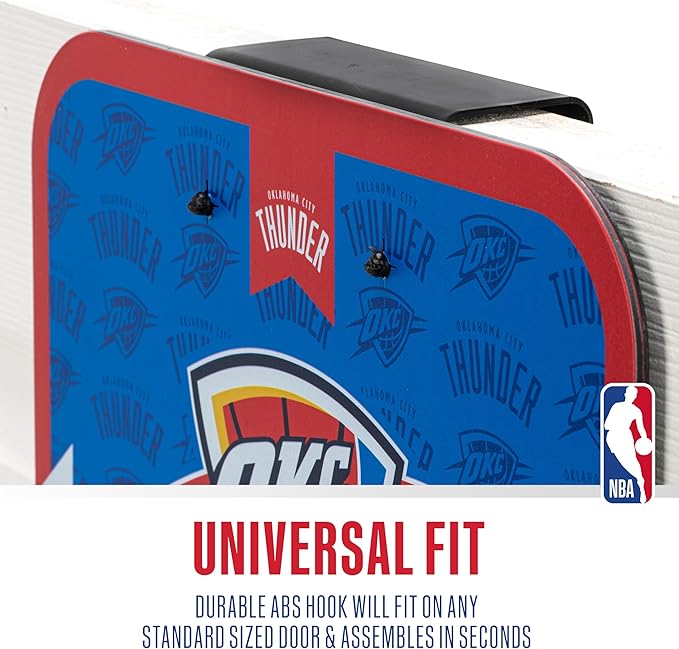 Franklin Sports NBA Team Over The Door Basketball Hoop - Kids Indoor Mini Basketball Hoop with Basketball - NBA Fan Shop Mini Hoop for Bedroom & Office